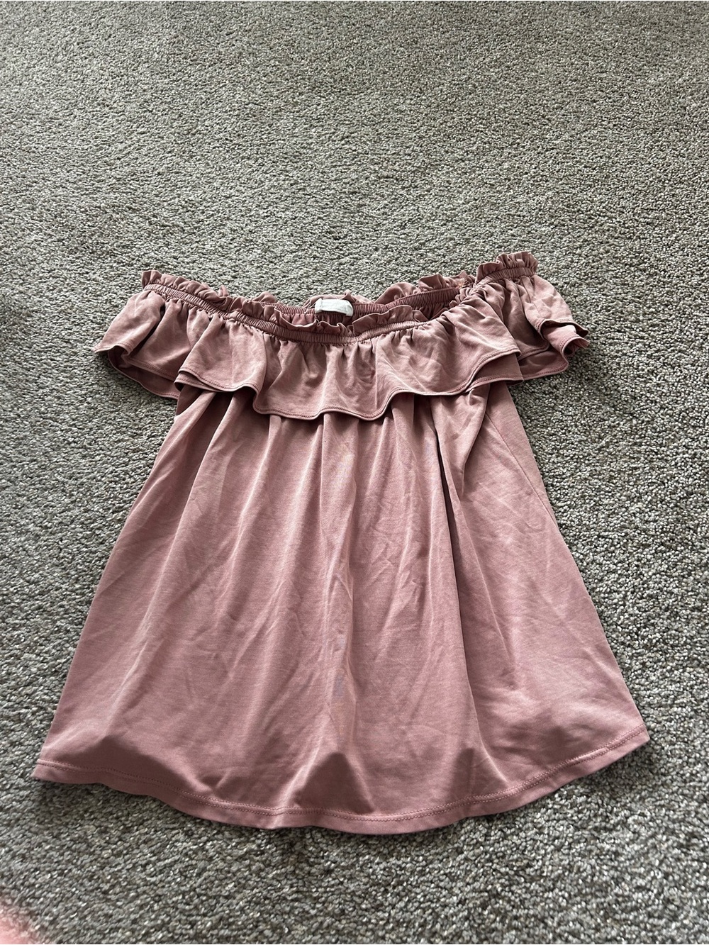 Sienna Sky Dusty Mauve Off-Shoulder Ruffle Top